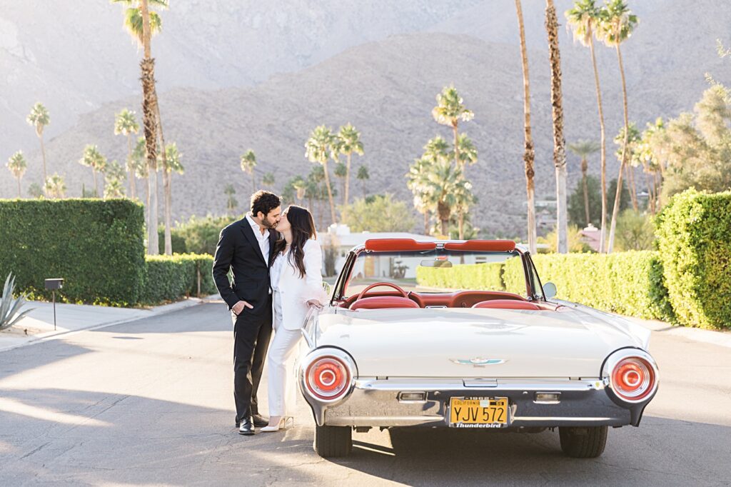 Mid Century Modern - Palm Springs Engagement with Vintage Car 