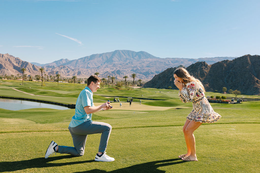 A pga west pete dye mountain course proposal in progress as the woman covers her face in shock