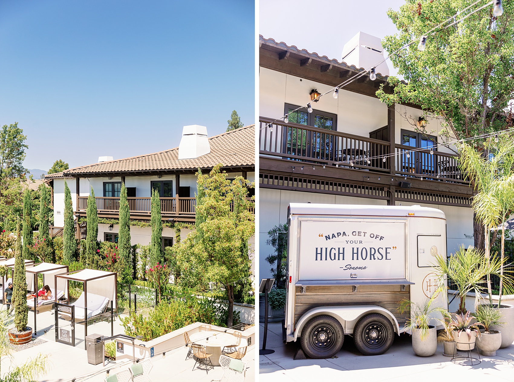 Details around the grounds of the lodge at sonoma wedding venue